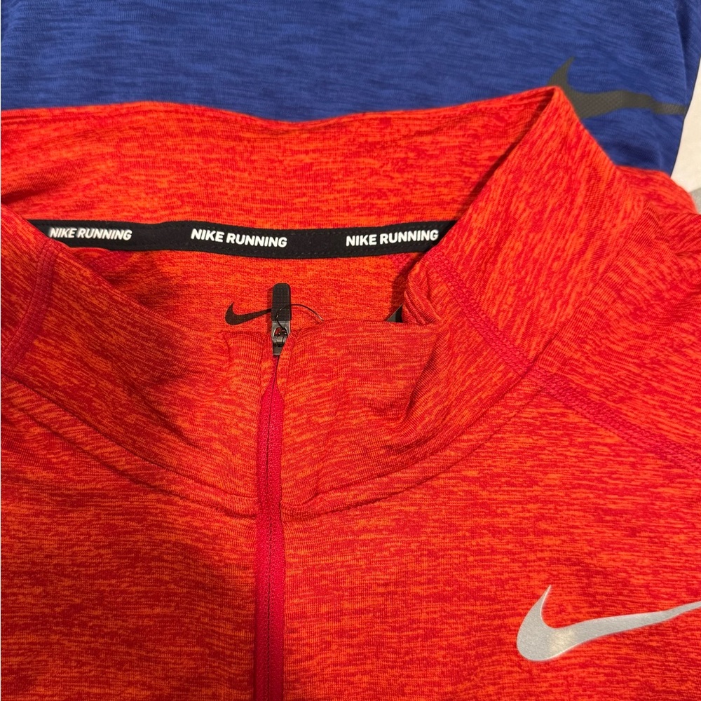 Nike Red Athletic Half-Zip and blue hooded